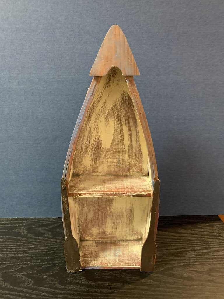 Wooden Row Boat Wall Display Shelf