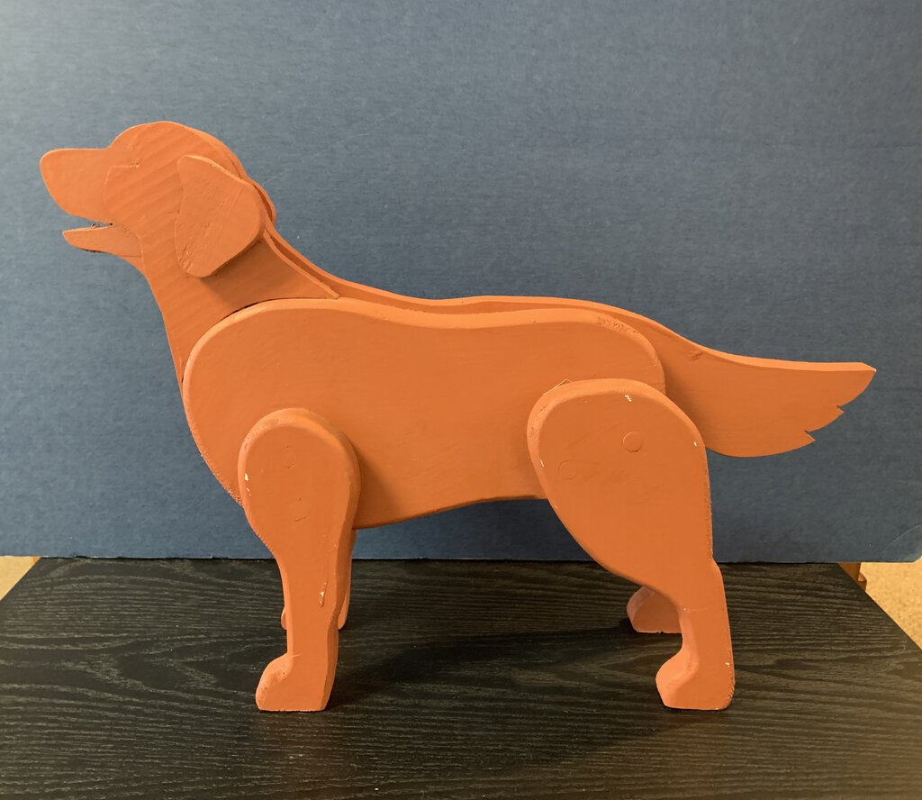 Handcrafted Rustic Wooden Dog