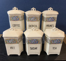 Load image into Gallery viewer, Set of 6 Vintage Luise Czechoslovakia Ceramic Canisters
