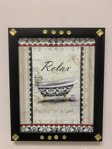Framed Relax Bathtub Print