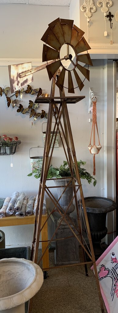 Vintage 8ft Metal Garden Windmill – Starboard Home