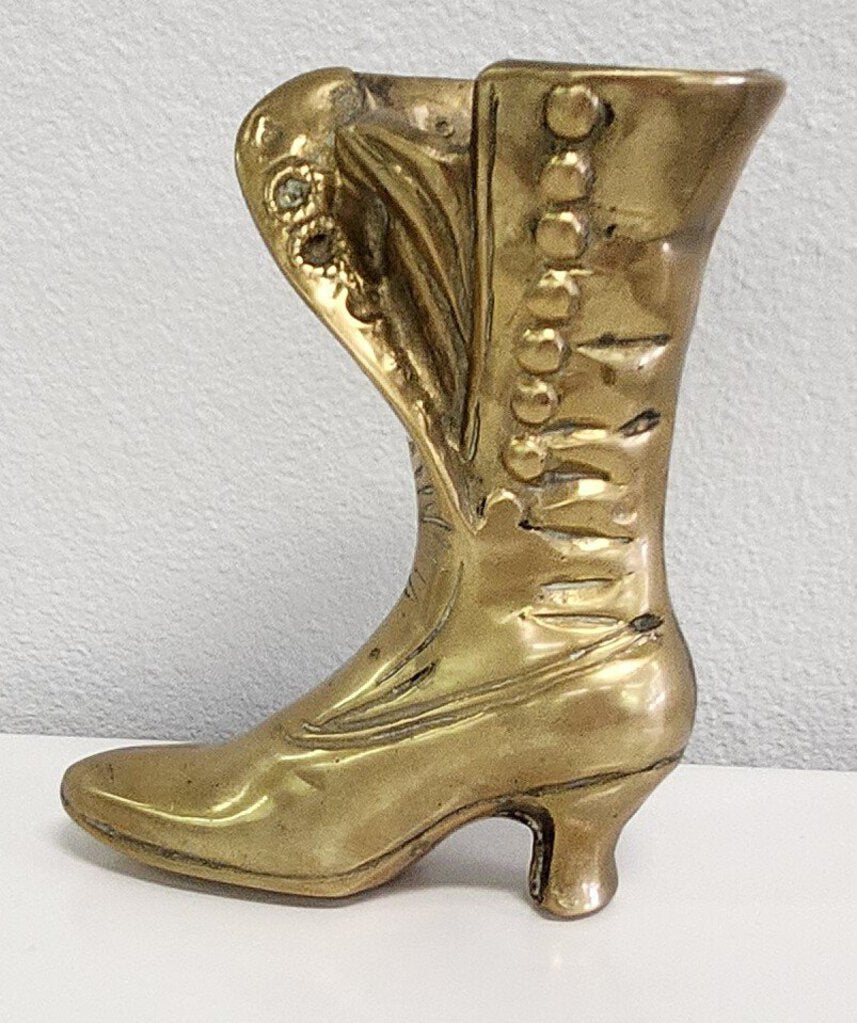 Vintage Brass Victorian Ladies Boot