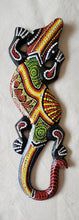 Load image into Gallery viewer, NEW Small Hand-Painted Wood Gecko Wall Art J60S
