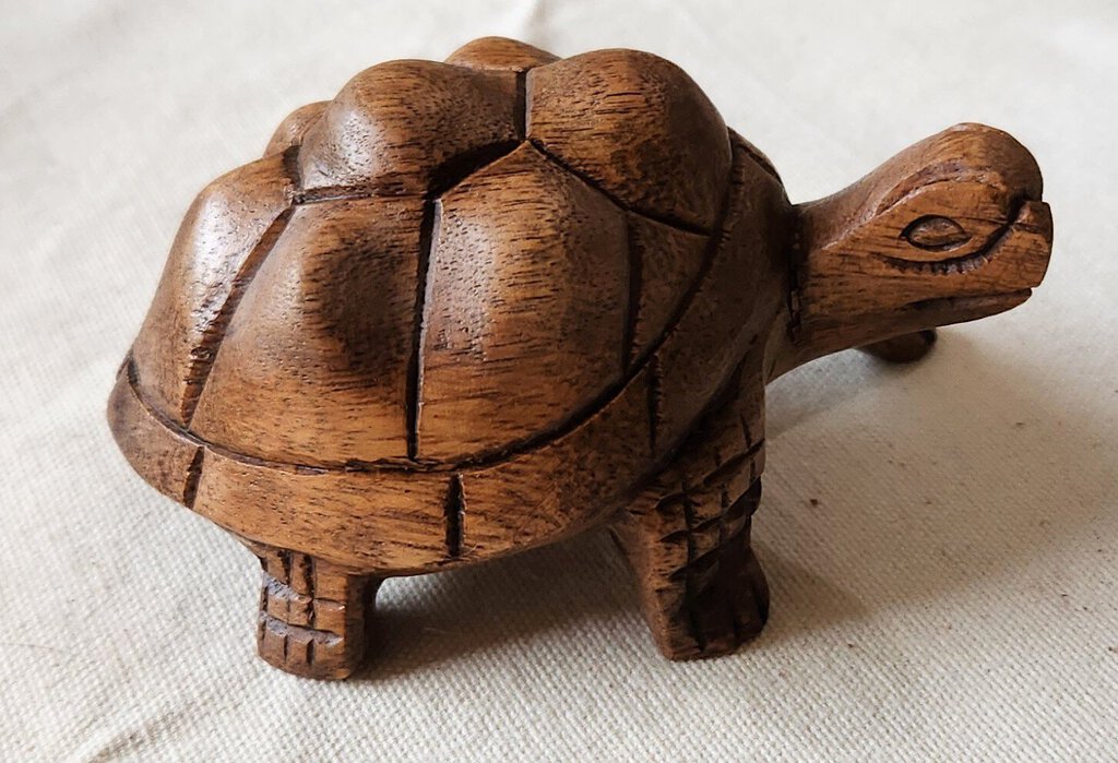NEW Acacia Wood Carved Turtle