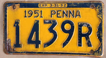 Load image into Gallery viewer, PAIR 1951 Pennsylvania License Plates - 1439R
