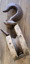 Load image into Gallery viewer, 14.5" Antique Wood &amp; Iron Pulley
