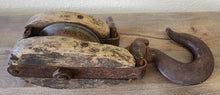 Load image into Gallery viewer, 14.5" Antique Wood &amp; Iron Pulley
