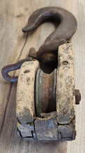Load image into Gallery viewer, 14.5" Antique Wood &amp; Iron Pulley
