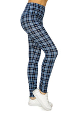 Load image into Gallery viewer, NEW One Size Leggings - Blue Plaid LY5R-Q732
