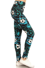 Load image into Gallery viewer, NEW One Size Leggings - Soccer Balls on Black LY5R-R867
