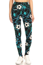 Load image into Gallery viewer, NEW One Size Leggings - Soccer Balls on Black LY5R-R867
