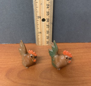 Pair of Ceramic Chicken Miniatures