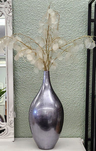 19.5" Silver Pier 1 Vase with Silver Dollar Arrangement