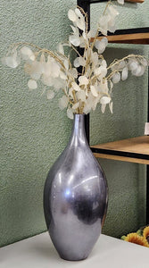 19.5" Silver Pier 1 Vase with Silver Dollar Arrangement
