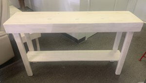 Hand Made White Wash Console Table - 48"