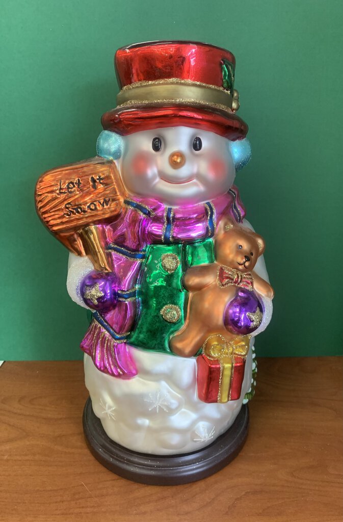 Thomas Pacconi Blown Glass Snowman w/Box & Certif