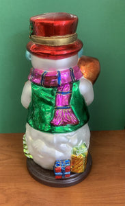 Thomas Pacconi Blown Glass Snowman w/Box & Certif