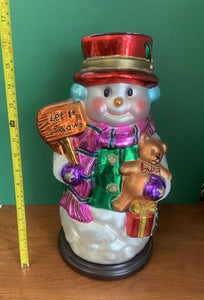 Thomas Pacconi Blown Glass Snowman w/Box & Certif