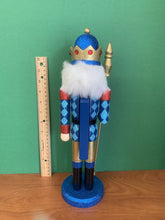 Load image into Gallery viewer, Blue Wooden Nutcracker
