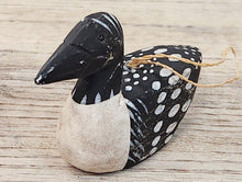 Load image into Gallery viewer, Carved Wood Loon Ornament
