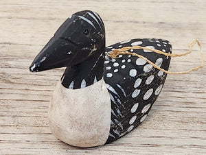 Carved Wood Loon Ornament