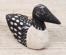 Load image into Gallery viewer, Carved Wood Loon Ornament
