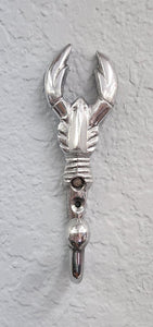 NEW Textured Aluminum Lobster Wall Hook -13727