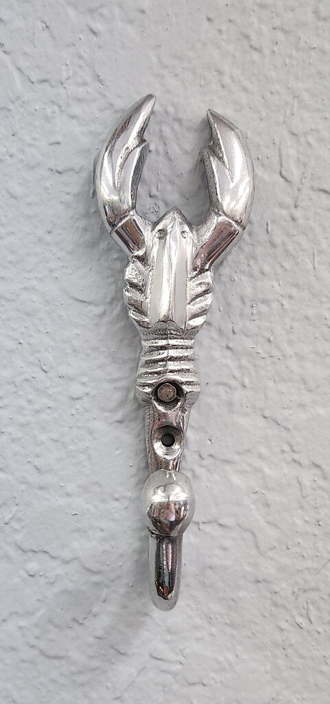 NEW Textured Aluminum Lobster Wall Hook -13727