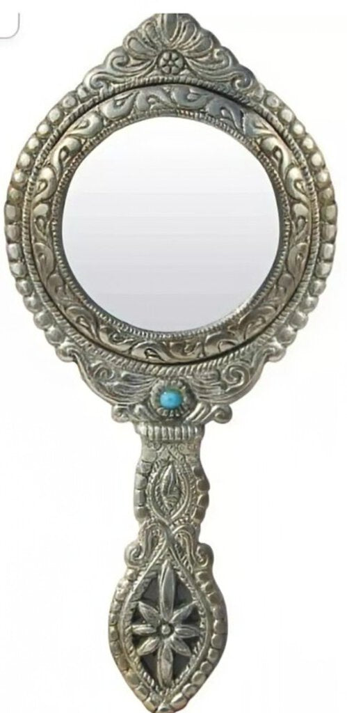 NEW Victorian Style Hand Mirror - Turquoise Jewel 12937