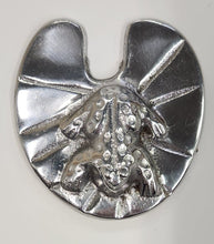 Load image into Gallery viewer, NEW Cast Aluminum Frog &amp; Lily Pad Paperweight - 12658
