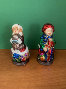 Thomas Pacconi Classics Blown Glass Santa w/ Boy&Girl Set 2004 w/Box