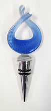 Load image into Gallery viewer, NEW Blue Swirl Art Glass Bottle Stopper - 655003
