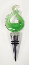 Load image into Gallery viewer, NEW Green Swirl Art Glass Bottle Stopper - 655003

