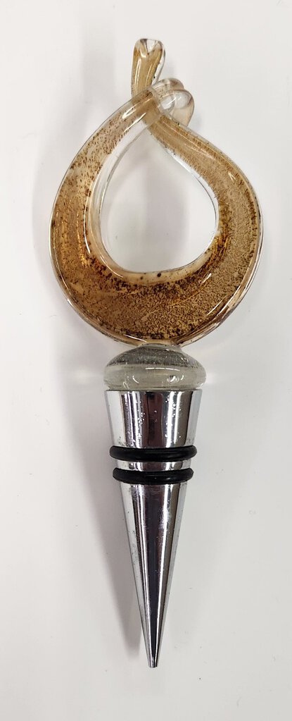 NEW Amber Swirl Art Glass Bottle Stopper - 655003