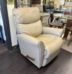 La-Z-Boy Beige Leather Rocker Recliner