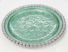 Load image into Gallery viewer, NEW Beaded Aluminum Dish - Green -14078
