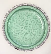 Load image into Gallery viewer, NEW Beaded Aluminum Dish - Green -14078
