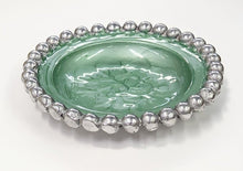 Load image into Gallery viewer, NEW Beaded Aluminum Dish - Green -14004
