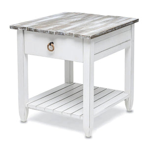 NEW Picket Fence End Table - Grey/Blanc Finish