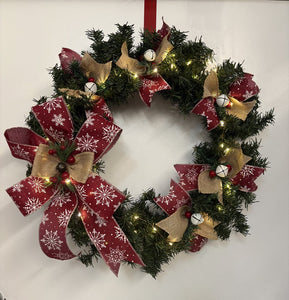 Jingle Bell Chrismas Wreath w/ Lights