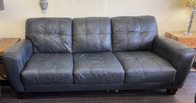 Load image into Gallery viewer, Macy&#39;s Inc.Midnight Blue Leather Sofa-some wear
