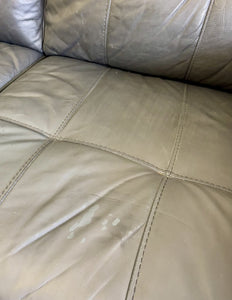 Macy's Inc.Midnight Blue Leather Sofa-some wear