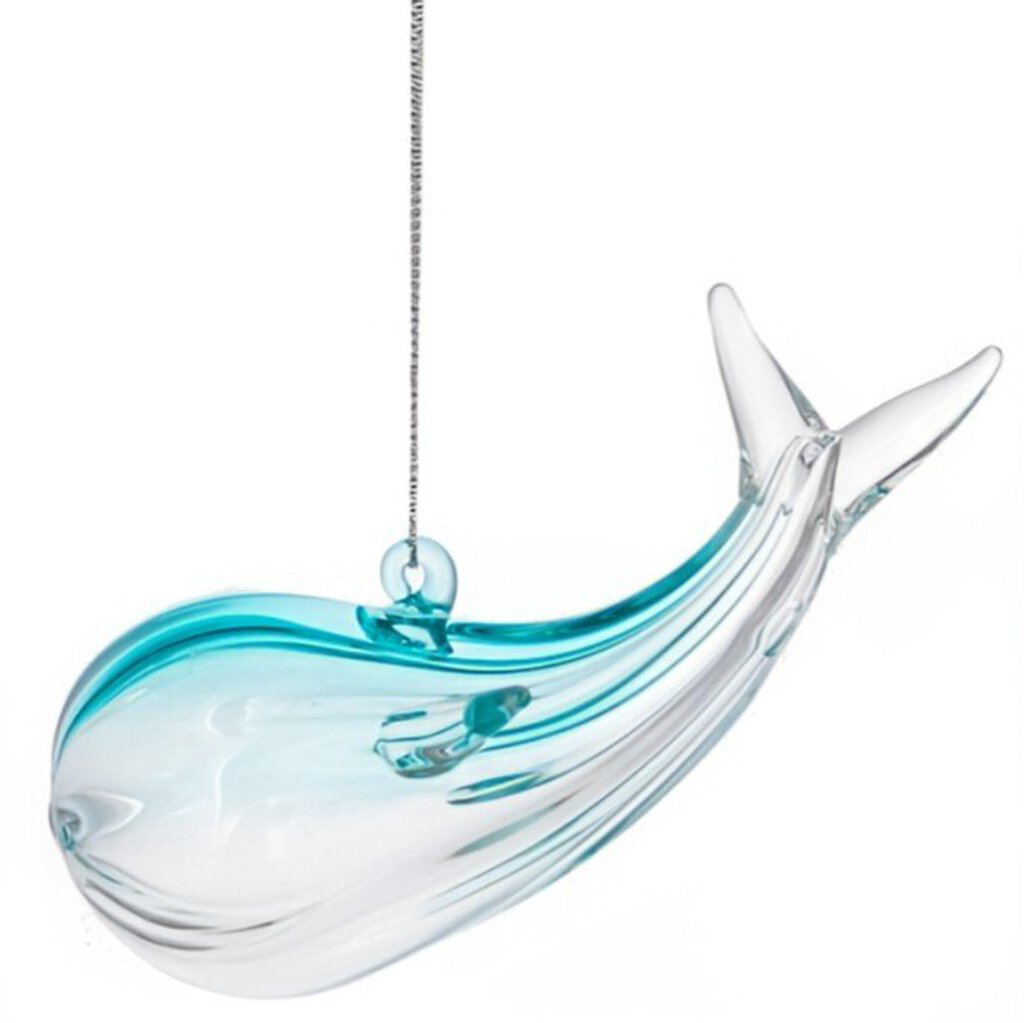 NEW Glass Whale Ornament