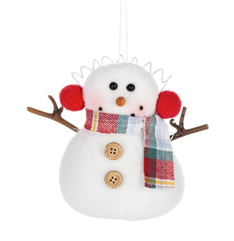 NEW Plush Snowman Ornament - Ear Muffs