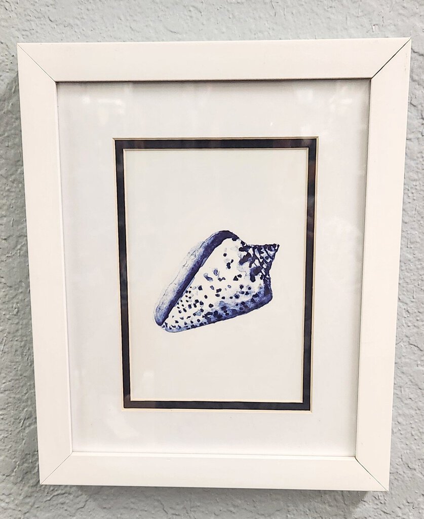 NEW 8x10 Blue Sea Shell Framed Print