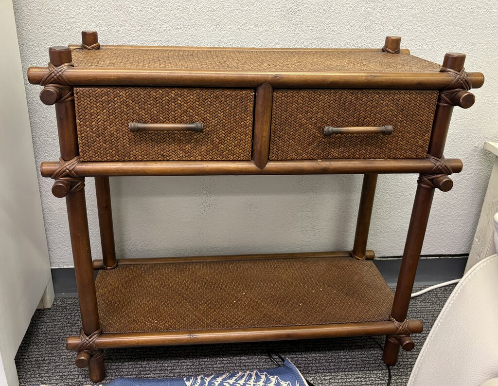 Bamboo & Rattan Console Table