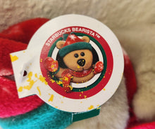 Load image into Gallery viewer, 2002 Starbucks Bearista Bear &amp; Photo Snow Globe with Tag
