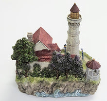 Load image into Gallery viewer, 2004 Thomas Kinkade Victorian Lighthouse Illuminated with Clock
