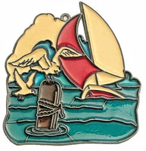 Load image into Gallery viewer, Sailboat and Seagull Suncatcher
