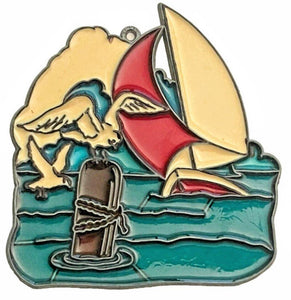 Sailboat and Seagull Suncatcher